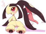  &lt;3 2014 anus blush butt female hi_res kiriya looking_back mawile nintendo open_mouth plain_background pok&eacute;mon pussy red_eyes saliva solo teeth tongue video_games white_background 