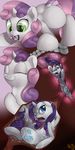  2014 absurd_res blue_eyes cutie_mark duo equine eyes_closed female feral friendship_is_magic fur green_eyes hair hi_res horn long_hair macro mammal my_little_pony one_eye_closed open_mouth oral_vore purple_hair rarity_(mlp) saliva shdingo sibling sisters soft_vore sweetie_belle_(mlp) teeth tongue two_tone_hair unicorn vore white_fur 