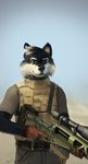 anthro canine gloves gun holding_weapon male mammal military ranged_weapon red_eyes rifle scope sniper_rifle solo strange-fox weapon wolf 