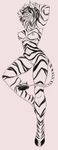  2014 anthro breasts equine female genniidrominda mammal nipples nude pussy raised_arm solo standing_on_one_foot zebra 