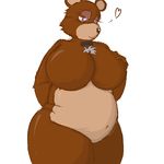  &lt;3 animatronic bear big_breasts breasts chubby crossgender female five_nights_at_freddy&#039;s freddy_(fnaf) garuda_six machine mammal mechanical navel plain_background robot smile solo white_background wide_hips 