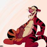  balls big_balls crazedg cum cum_on_face cum_on_self cumshot erection feline male mammal masturbation orgasm penis solo stripes tiger tigger vein winnie_the_pooh_(franchise) 