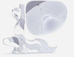  2014 anthro blush clothing dildo erection girly hair hi_res line_art looking_at_viewer male mammal monochrome penis powfooo precum raised_arm sex_toy shoes short_hair side_view sketch skunk 