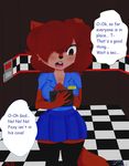 anthro color comic cute digital_media_(artwork) discordmelody female five_nights_at_freddy&#039;s freckles hair hair_over_eye jasmine_ivory mammal red_hair rodent security squirrel worried 
