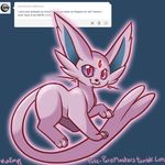  ambiguous_gender eeveelution english_text espeon feral looking_at_viewer nintendo pok&eacute;mon raised_paw signature solo text tumblr video_games whimsydreams 