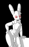  anthro bonnie_(fnaf) bow_tie five_nights_at_freddy&#039;s glowing lagomorph machine male mammal mechanical monochrome munks penis plain_background pose rabbit red_eyes robot 