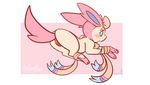  2013 anus bdsm bondage bound butt eeveelution female feral looking_at_viewer nintendo pok&eacute;mon pussy ribbon_bondage ribbons signature simple_background solo sylveon tears video_games whimsydreams 