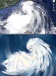  bad_id blue_background blue_eyes bow cloud google google_maps highres personification solo storm typhoon white white_hair white_skin yua 
