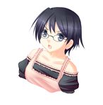  angry bare_shoulders cosplay derrasanc glasses hakamichi_shizune katawa_shoujo shirakawa_yuuko shirakawa_yuuko_(cosplay) solo 