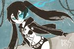  bikini_top black_rock_shooter black_rock_shooter_(character) kirari_chito long_hair scar solo twintails 