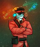  2014 abstract_background anthro azrael_rhincodon clothing explosives eyewear fish grenade grotesqueerie hat male marine markings military pipe shark soldier_(tf2) solo spots standing stripes sunglasses team_fortress_2 uniform whale_shark 