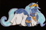  blue_hair cosplay equine female friendship_is_magic hair horn mammal my_little_pony obese open_mouth overweight princess_luna_(mlp) squishyluna winged_unicorn wings 