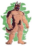  abs barefoot biceps big_muscles blue_nose blush body_hair canine chest_tuft circumcised coach dog eyes_closed fur german_shepherd green_eyes hair happy_trail hindpaw humanoid_penis kumu male mammal muscles nipples nude omfgitsmiller paws pecs penis solo toned tuft 