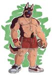  abs biceps big_muscles blue_nose body_hair canine chest_tuft coach dog fur german_shepherd green_eyes gym_shorts hair happy_trail kumu male mammal muscles nipples omfgitsmiller pecs shoes solo sports toned topless tuft watch whistle 