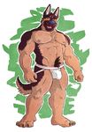  abs barefoot biceps big_muscles blue_nose body_hair bulge canine chest_tuft clothing coach dog eyes_closed fur german_shepherd green_eyes hair happy_trail hindpaw jockstrap kumu male mammal muscles nipples omfgitsmiller paws pecs pubic toned topless tuft underwear 