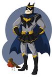  avian batman batman_(series) bird clothed clothing crossdressing crossover duo feral feralized magical_girl_outfit male pose robin robin_(batman) sailor_moon simple_background standing wallabri what 