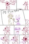  &lt;3 2014 animatronic anthro bonnie_(fnaf) collar dialogue domination english_text eye_patch eyewear female five_nights_at_freddy&#039;s foxy_(fnaf) freddy_(fnaf) hook humor lagomorph leash machine mammal mechanical rabbit robot smile solo text the_weaver video_games 