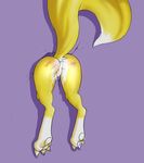  after_sex bandai cum cum_in_pussy cum_inside digimon exposed female nude public_use pussy raised_tail renamon solo tally_marks through_wall thunder-renamon wall 