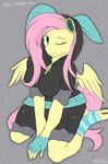  anthro anthrofied bedroom_eyes big_breasts breasts clothed clothing cutie_mark daxhie equine female fluttershy_(mlp) friendship_is_magic fur hair long_hair looking_at_viewer mammal my_little_pony one_eye_closed pegasus pink_hair pose seductive smile socks solo suggestive wings wink yellow_fur 