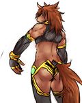  agitype01 armor brown_hair butt equine hair horse jewelry jewels male mammal unconvincing_armor yellow_eyes 
