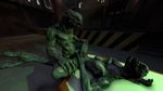  alien duo eisenknurren female halo_(series) hi_res lying male missionary_position on_back penis sangheili sex straight video_games wallpaper 