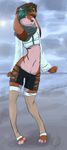  anthro barefoot beach big_ears cainethelongshot clothed clothing cold eyes_closed eyewear ezzie female goggles hair lagomorph legwear lop_eared mammal midriff navel outside rabbit sand scarf seaside short_hair skimpy smile solo standing swimmer swimsuit water 