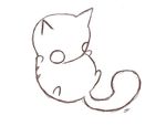  ambiguous_gender cat chubby cute feline feral greyscale mammal monochrome sketch sobreinsart solo tailwag 