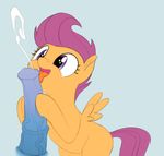  2014 animal_genitalia cub cum disembodied_penis duo equine erection feral friendship_is_magic fur hair horse horsecock licking male mammal my_little_pony open_mouth oral orange_fur pegasus penis pony purple_eyes purple_hair scootaloo_(mlp) solo_focus tongue tongue_out vein veiny_penis wings young zippysqrl 