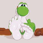  5_toes claws edit female first_person_view foot_fetish foot_focus looking_at_viewer mario_bros nintendo pussy soles solo sweat toe_claws toe_nails toes video_games yoshi 