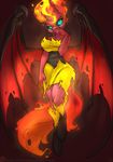  2014 anthro anthrofied atryl blue_eyes claws clothing demon digital_media_(artwork) equestria_girls equine female fire glowing glowing_eyes horn looking_at_viewer mammal my_little_pony slit_pupils solo sunset_shimmer_(eg) talons unicorn wings 