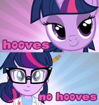  2014 bedroom_eyes clothing duo equestria_girls equine eyewear female friendship_is_magic glasses hair horn horse human lab_coat mammal my_little_pony pencil pixelkitties purple_eyes purple_hair twilight_sparkle_(eg) twilight_sparkle_(mlp) 