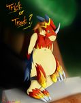  2014 armor asbel_lhant bandai blush claws costume digimon flamedramon fur hair halloween holidays horn male mammal mustelid nintendo open_mouth pok&eacute;mon solo tongue typhlosion video_games 