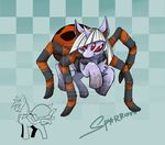  2012 arachnid arthropod darkdragonden drider equine fan_character female grey_hair hair horn mammal my_little_pony red_eyes solo spider unicorn watermark 