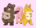  alien anthro blue_eyes blush breasts brown_nipples canine female fox group inverted_nipples kirby kirby_(series) male mammal nintendo nipples overweight penis pussy raccoon red_eyes timoteihiv video_games 