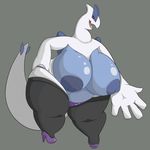  anthro big_breasts blue_nipples breasts brown_eyes female high_heels huge_breasts legendary_pok&eacute;mon looking_at_viewer lugia mcnasty nintendo nipples overweight pok&eacute;mon solo topless video_games 