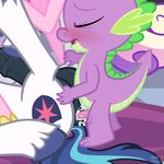  2014 anal anal_penetration animal_genitalia blush butt close-up cum cum_inside cutie_mark dragon duo equine eyes_closed feral friendship_is_magic gay hooves horsecock male mammal my_little_pony penetration penis princess_cadance_(mlp) scalie shining_armor_(mlp) size_difference small_dom_big_sub spike_(mlp) syoee_b 