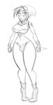  2014 big_breasts breasts bulge cleavage clothed clothing dagger dickgirl elf eyewear freckles gloves goggles hair hood humanoid intersex jrvanesbroek looking_at_viewer monochrome navel nipples panties pencil_(artwork) sketch skimpy solo traditional_media_(artwork) underwear voluptuous weapon wide_hips 