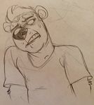  anthro bear hair male mammal polartoons reaction_image sketch solo 