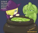  cauldron cosplay duo female goo magic_user nana_gel slime text witch 