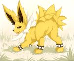  ambiguous_gender blackfury censored edit eeveelution feral fur jolteon nintendo open_mouth pok&eacute;mon solo video_games yellow_fur 