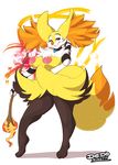  anthro areola big_areola big_breasts braixen breasts canine female fox inner_ear_fluff lionalliance mammal necklace nintendo nipples pok&eacute;mon pose solo video_games 