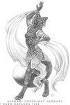  alphaki anthro black_and_white breasts canine clothed clothing dancing dark_natasha female fox fur mammal monochrome necklace piercing solo 