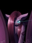  anthro black_background blue_eyes breasts cleavage clothed clothing demon equine fangs female friendship_is_magic fur glowing hair horse looking_at_viewer mammal my_little_pony pink_fur pink_hair pinkamena_(mlp) pinkie_pie_(mlp) plain_background pony sharp_teeth silverfox057 solo succubus teeth tongue tongue_out 