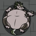  bloated canine chain feral fishinabarrel inflation link_(wolf_form) low_res male mammal morbidly_obese overweight solo story the_legend_of_zelda video_games what wolf 