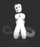  anthro areola armband biped breasts canine choker collar digital_media_(artwork) dog female fur hair kneeling liaka_(meredies) long_tail looking_at_viewer mammal meredies navel nipple_piercing nipples nude piercing pussy simple_background solo tongue tongue_out white_fur 
