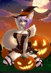  bat canine costume female halloween holidays looking_at_viewer magic_user mammal night piercing smile solo witch xenthyl 