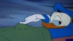  anthro avian bed bird bulge disney donald_duck duck lying male on_back rape_face screencap solo 