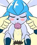  2014 animated bestiality blush duo eeveelution erection faceless_male feral glaceon human interspecies male mammal nintendo nude penis plain_background pok&eacute;mon video_games virate-chip white_background 