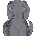  2014 aliasing anthro breast_grab breasts digital_media_(artwork) female front_view grey_scales lizard nipples nude plain_background pussy reptile scales scalie solo the_elder_scrolls torso_shot trout_(artist) video_games wide_hips 