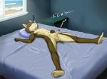  anthro balls bed canine cum cumshot erection male mammal orgasm penis scar sceptile_(artist) sleeping solo uncut wet_dream young 